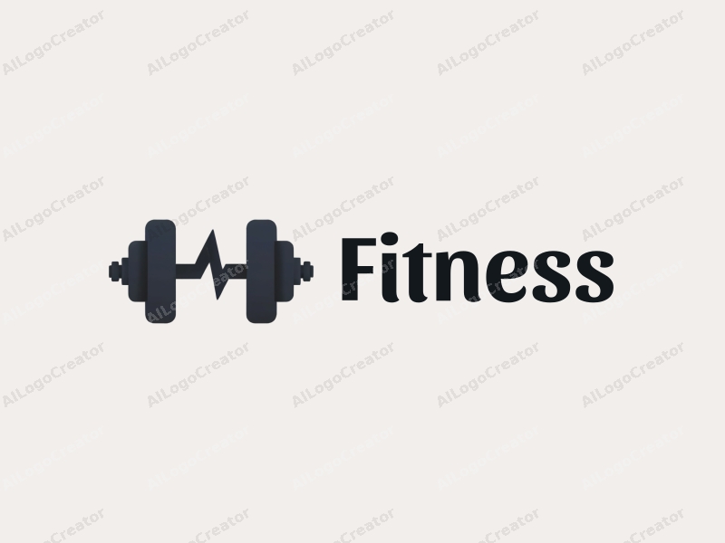 modern design features a stylized dumbbell and heart rate symbol, combined with a clean background and a harmonious layout.