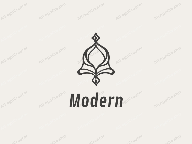 minimalist design features a stylized bell intertwined with elegant jewelry shapes, utilizing a modern approach combined with a clean white and gray background.