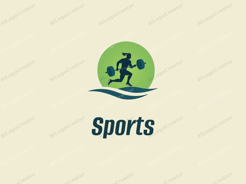 a modern minimalist design featuring stylized silhouettes of a runner and a weightlifter, combined with a clean green background, emphasizing movement and strength.