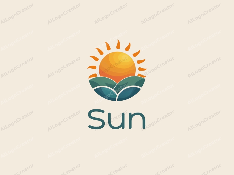 playful design features a stylized sun with rays, vibrant sunlight filtering through playful leaves, combined with a clean background.