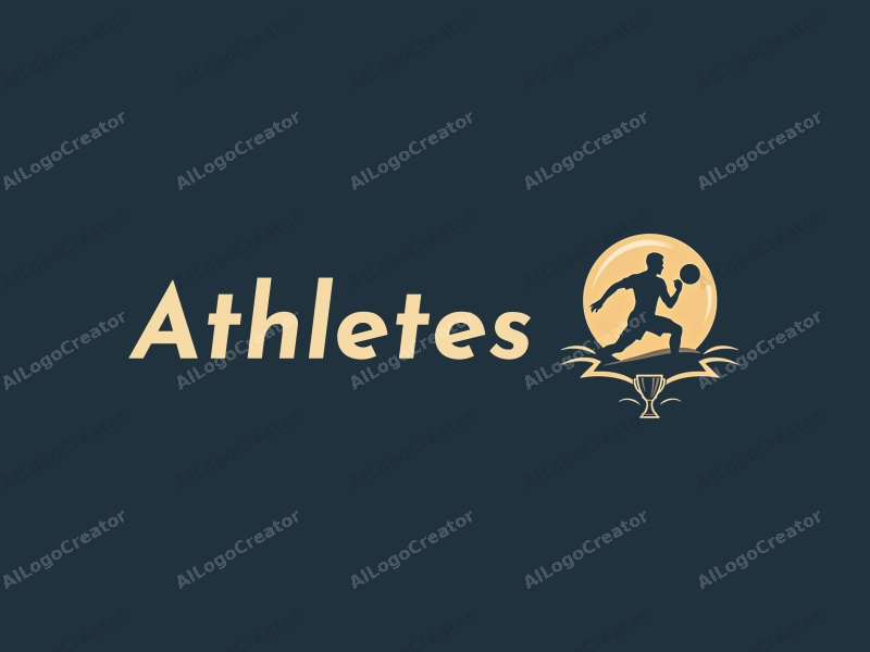 modern design features a dynamic athlete in motion, a stylized player silhouette, and a trophy, combined with a clean background and a harmonious composition.