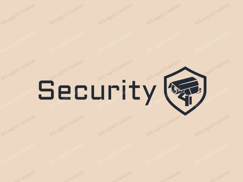 a modern minimalist design featuring a stylized security camera and a sleek anti-theft shield, combined with a clean background and a focus on simplicity and abstraction.