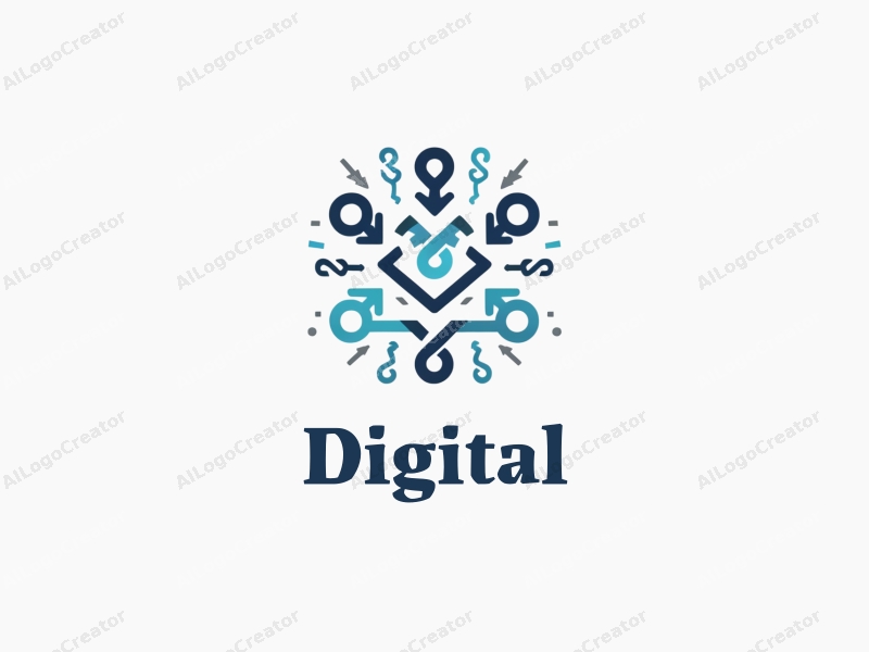 a modern minimalist design featuring digital technology symbols, faith and voting motifs, combined with a clean blue and black color scheme and a harmonious layout.