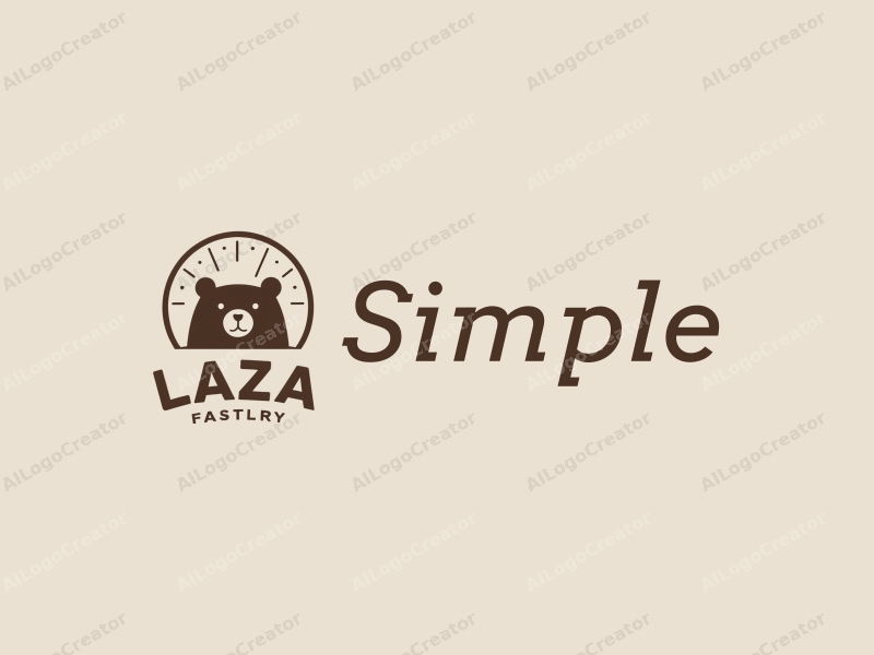 minimalist design features a stylized lazy bear, integrated with simple letters, combined with a clean background.