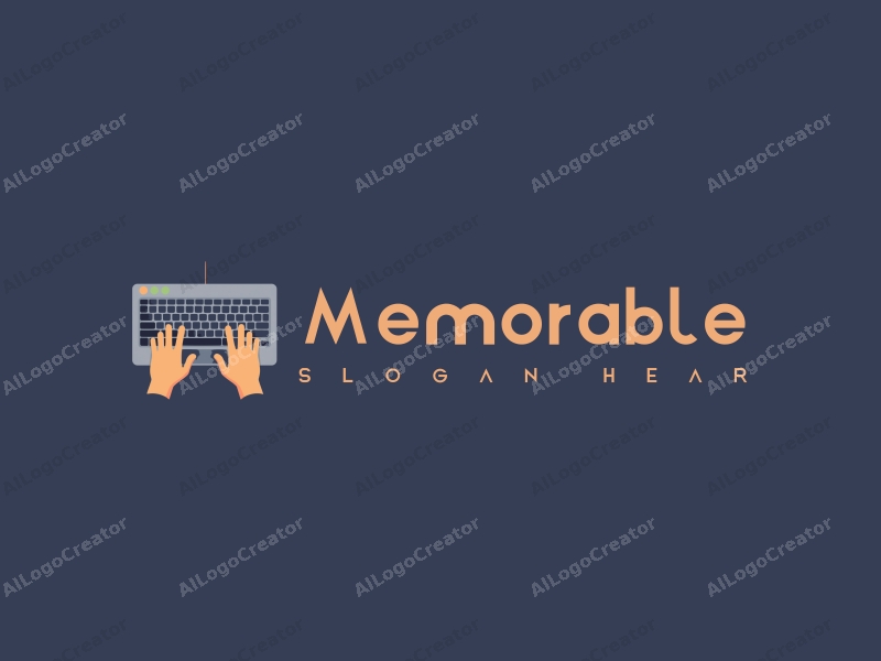 playful design features a stylized hand interacting with a keyboard, incorporating iconic elements that evoke memories, combined with a clean background.