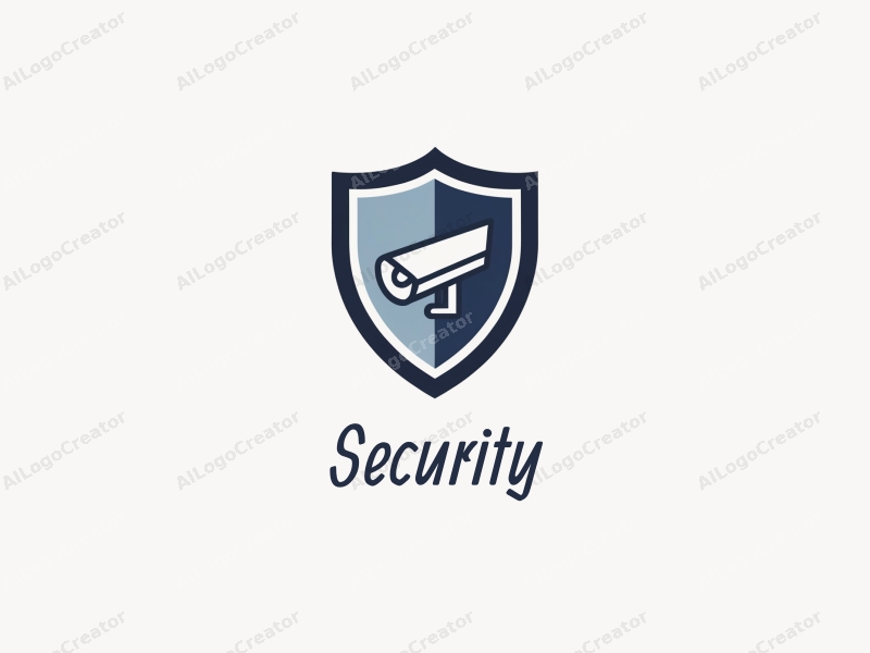 modern design features a protective shield, a stylized surveillance camera, a lock, and a security shield combined with a clean background.