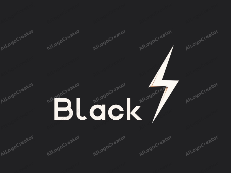 minimalist design features a striking lightning pattern against a black background, evoking a sense of night and elegance, with clean lines and a simple composition.