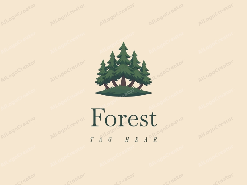 vintage design features a stylized forest with interconnected trees, emphasizing ecology and nature, combined with a clean background.