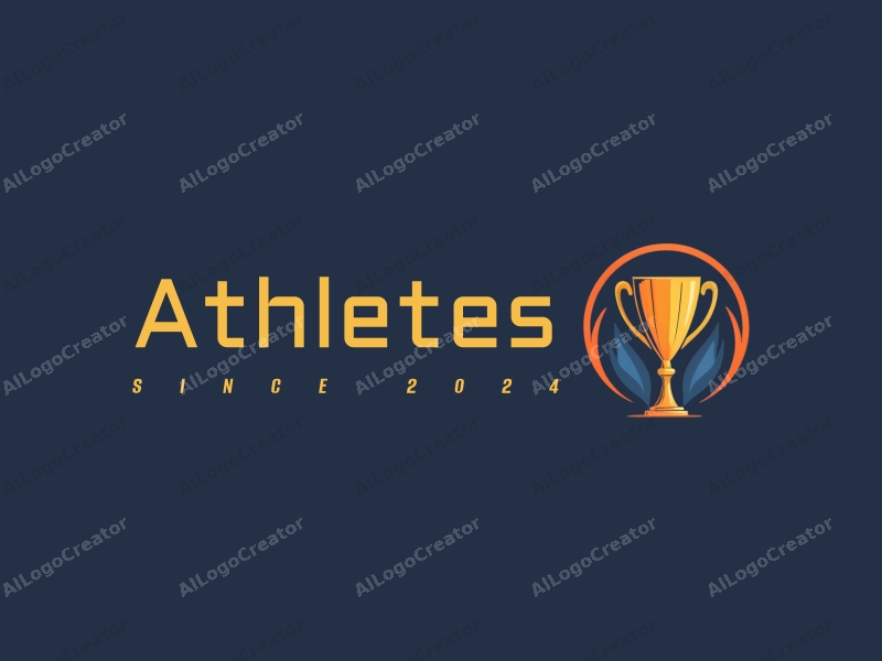 modern design features a dynamic athlete in motion, a stylized basketball, and a trophy, combined with a clean background and a harmonious composition.