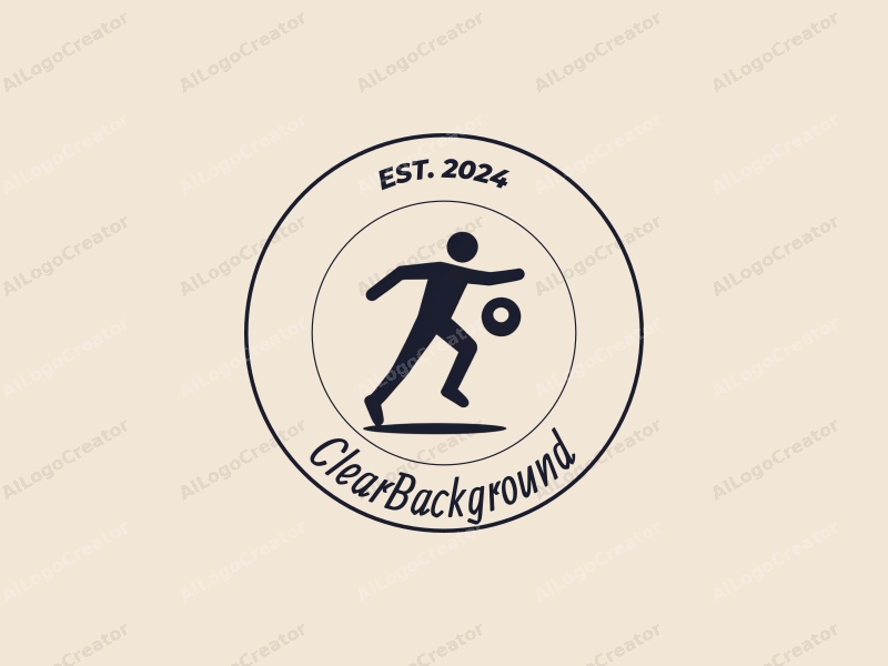 minimalist design features a stylized football, a dynamic running figure, and a clean, transparent background.