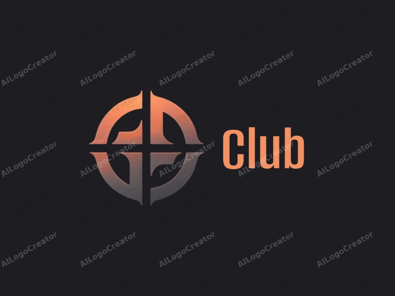 a modern minimalist design featuring geometric shapes and curves, representing a club and social atmosphere, combined with a clean black background.