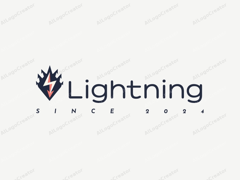 geometric design features stylized lightning bolts and electric arcs, combined with a clean background and a harmonious composition.