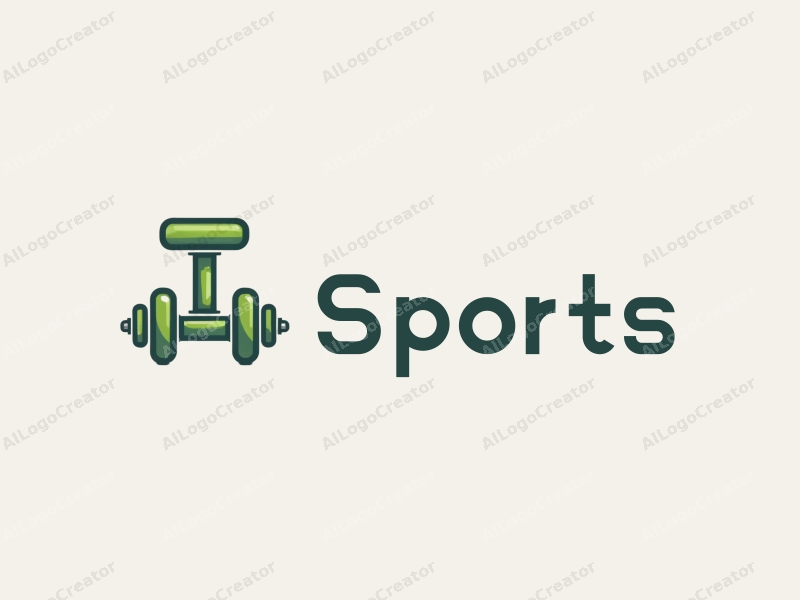 a modern design featuring a stylized dumbbell and a running figure, combined with a clean background and a vibrant green color scheme.