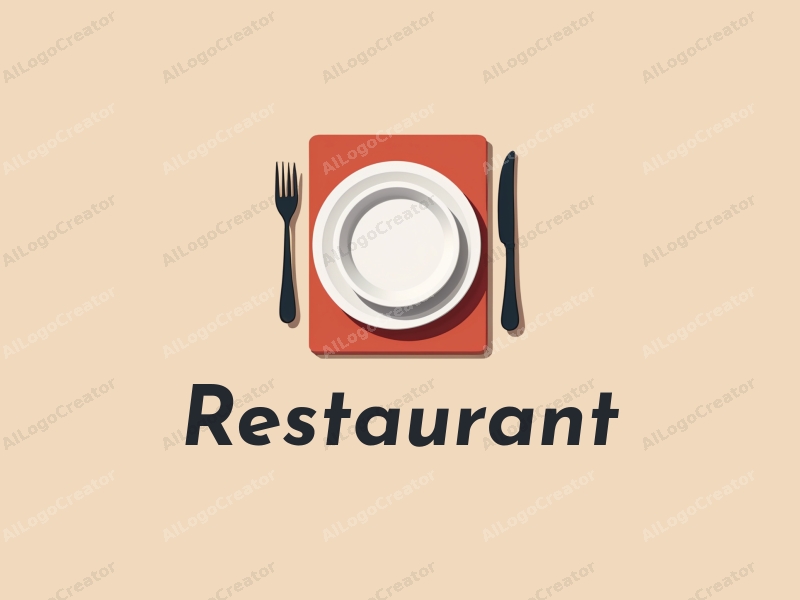 modern design features a stylized dining table with a menu, a plate, and knife and fork, combined with a clean background.