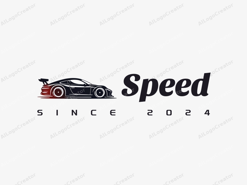 a modern design featuring dynamic lines representing speed, a stylized racing car silhouette, and an abstract engine shape, combined with a clean background.