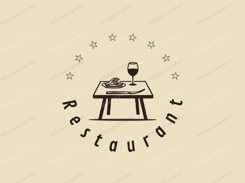 modern design features a stylized dining table with a menu, a wine glass, and a plate, combined with a clean background.