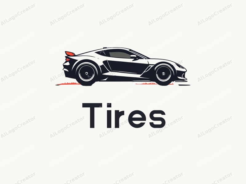 modern design features a stylized car silhouette, dynamic tire elements, and a sense of speed combined with a clean background.