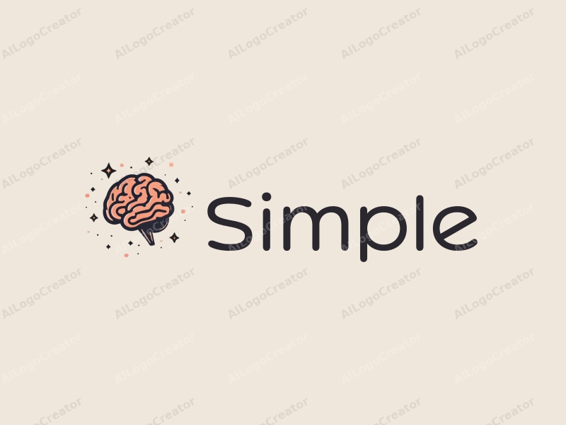 minimalist design features a stylized brain intertwined with a chain, combined with a clean background.