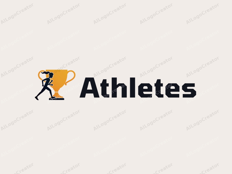 modern design features a dynamic runner silhouette, a stylized trophy, and a clean background combined with a harmonious composition.