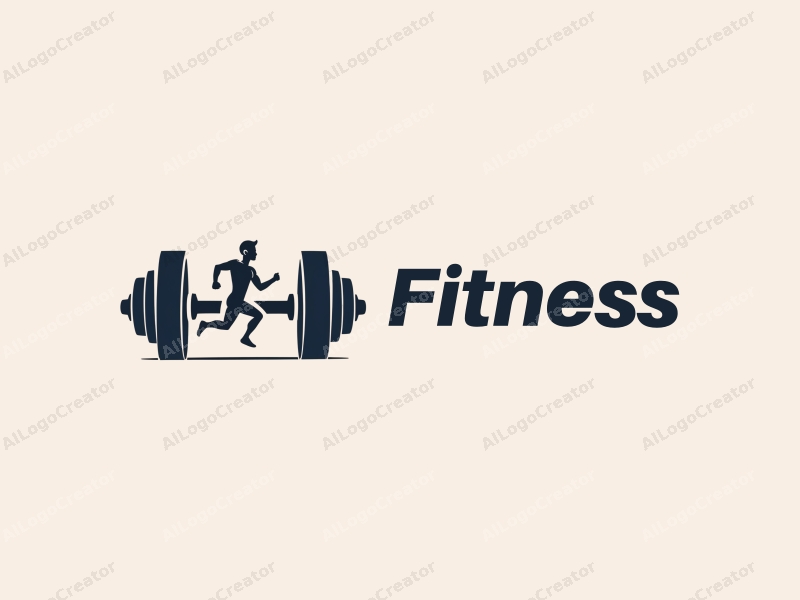 modern design features stylized dumbbells and running figures, combined with a clean background and a harmonious layout.