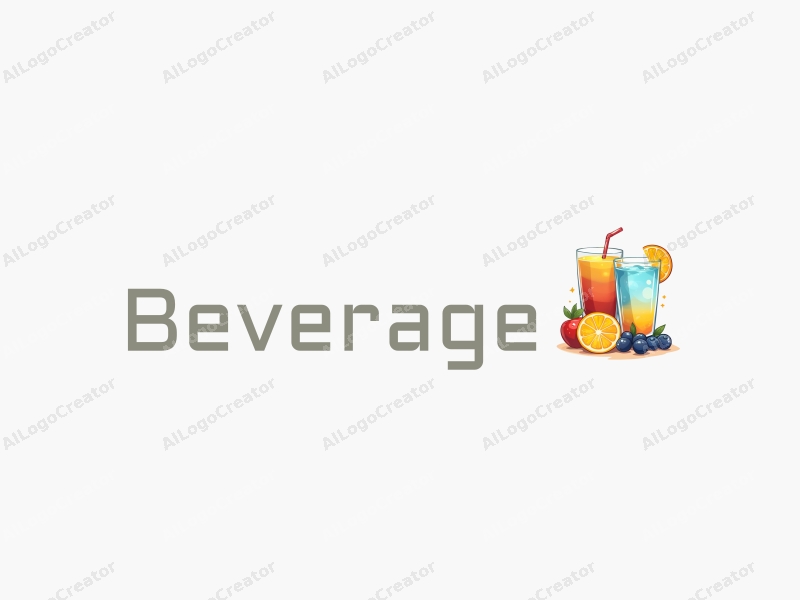 a modern design featuring vibrant juice and sparkling water elements, incorporating a playful and colorful approach combined with a clean background.