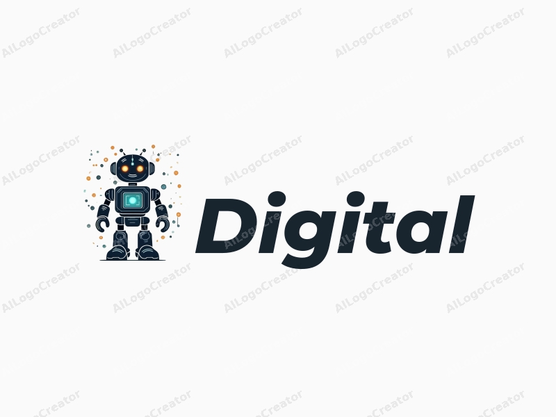 modern design features a stylized robot integrated with circuit patterns, showcasing digital elements in a harmonious composition with a clean background.