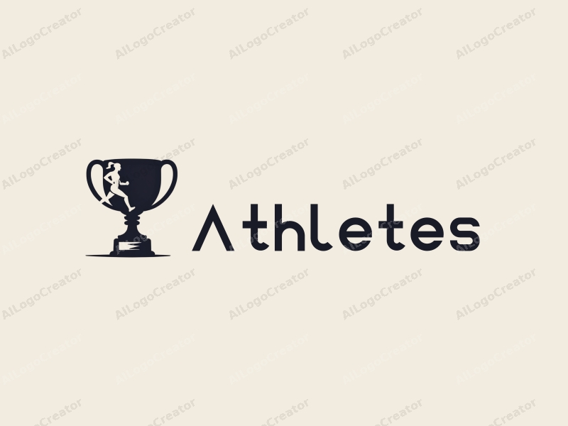 modern design features a dynamic runner silhouette, a stylized trophy, and a clean background combined with a harmonious composition.