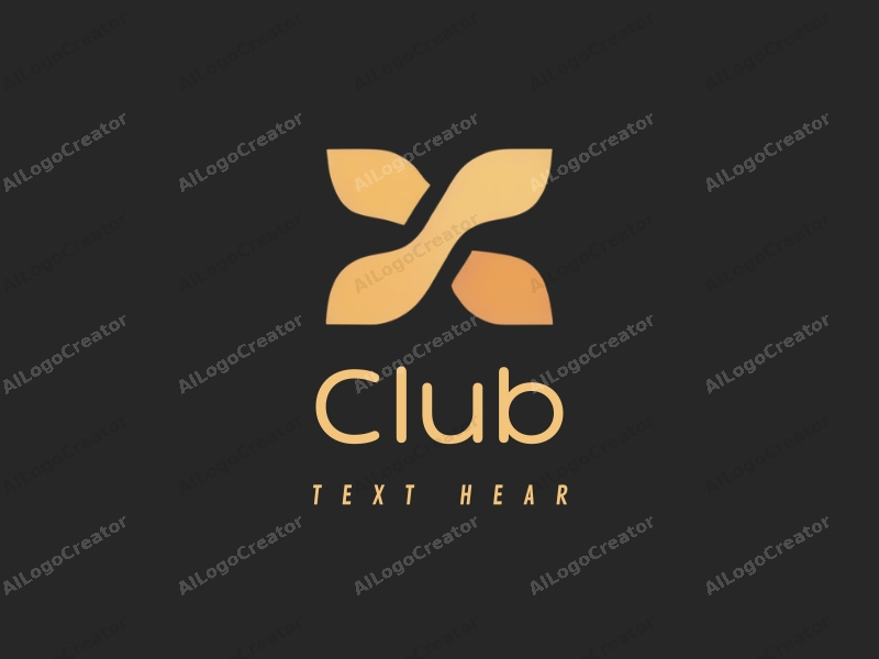 minimalist design features a stylized club icon, social interaction symbols, and a modern design approach combined with a clean black background.