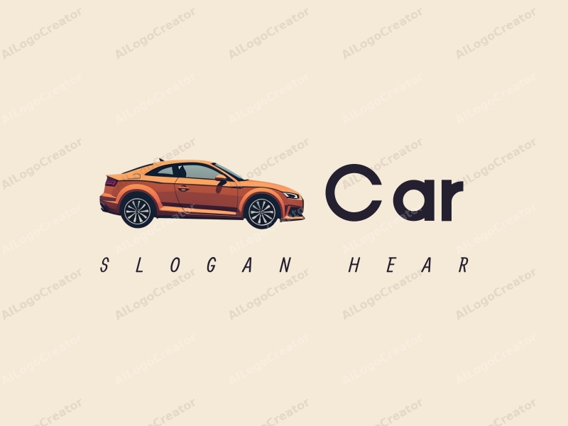 modern design features a stylized car silhouette, a tire, and a steering wheel, combined with a clean background.