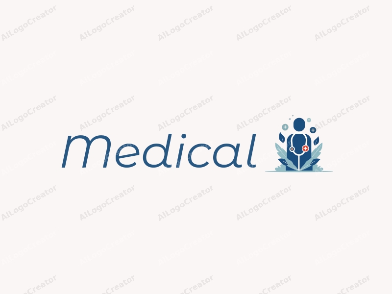 modern design features a stylized hospital silhouette, a doctor figure, and a stethoscope intertwined with medicine elements, combined with a clean background.