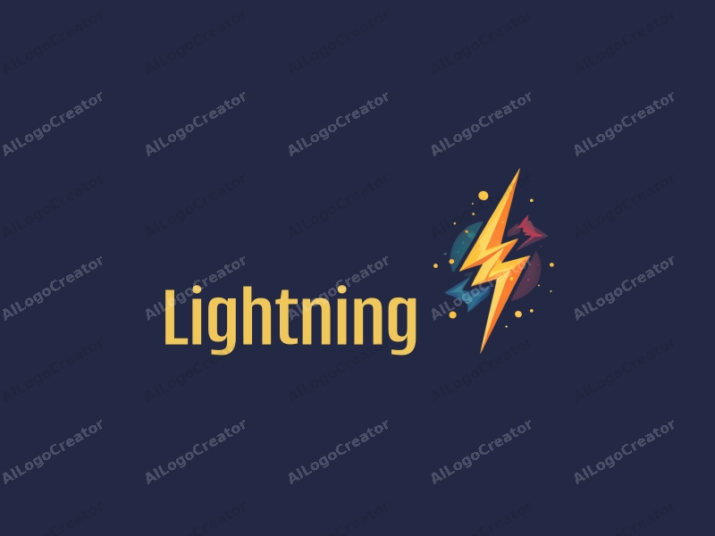 geometric design features stylized lightning bolts and electric currents, representing energy and impact, combined with a clean background.