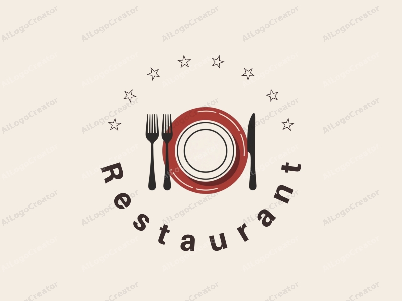 modern design features a stylized dining table with a menu, a plate, and knife and fork, combined with a clean background.