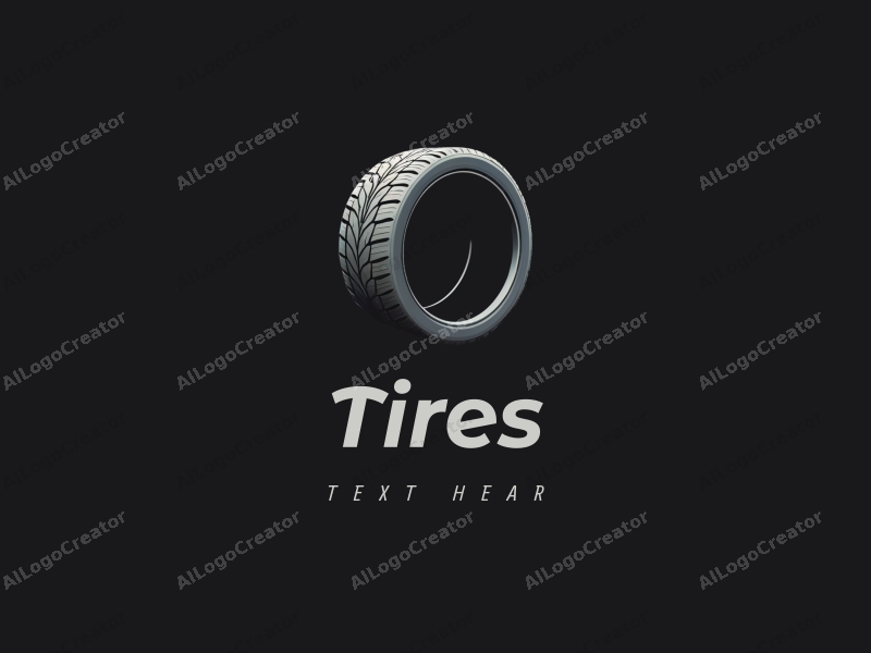 modern design features a stylized tire and car tire silhouette, emphasizing power and motion, combined with a clean black background.