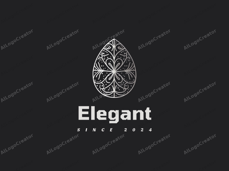 a modern minimalist design featuring elegant and refined elements like a stylized Easter egg and silver jewelry, combined with a clean black background.