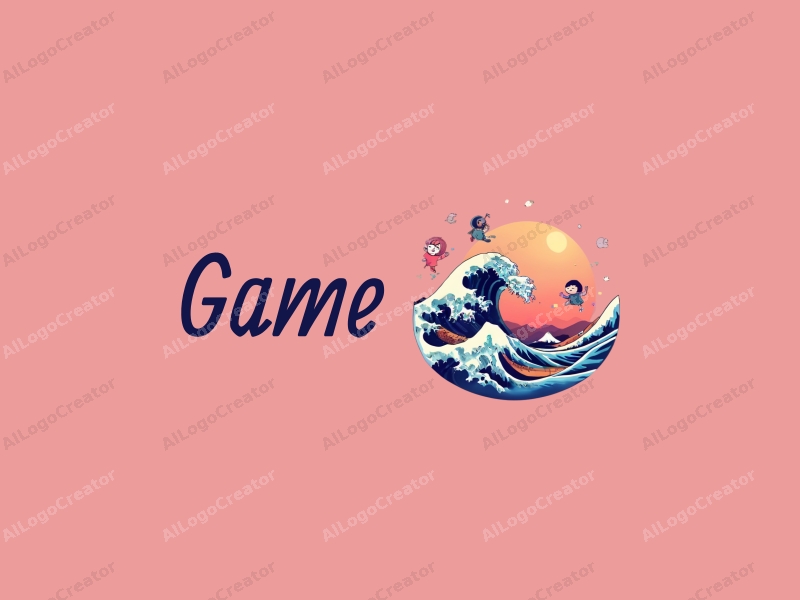 playful design features vibrant waves, stylized dolls, and game elements combined with a clean background.