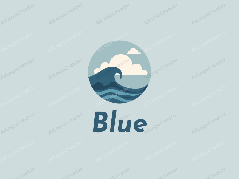 minimalist design features a stylized ocean wave, soft clouds, and a clean background, emphasizing the harmony between tides and sky.