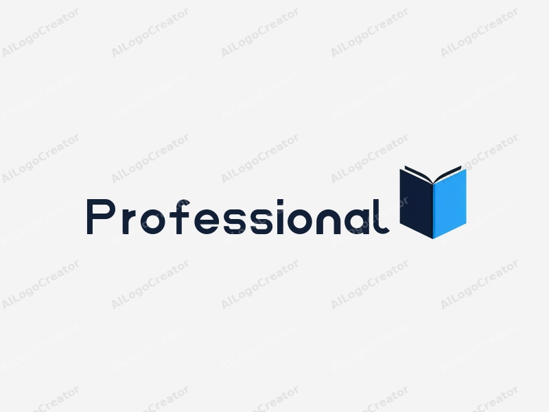 minimalist design features a blue shield and a black book, combined with a modern and formal design approach, set against a clean background.