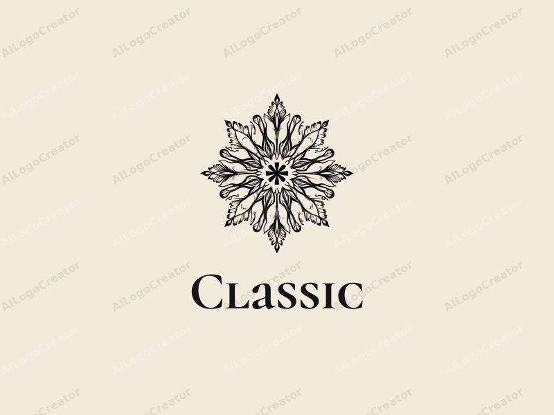 classic design features elegant floral elements intertwined with starry sky motifs, a harmonious blend of white and dark tones, set against a clean background.