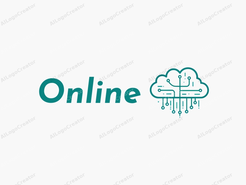 a modern minimalist design featuring interconnected lines representing a network, a stylized cloud, and circuit patterns, combined with a clean background.