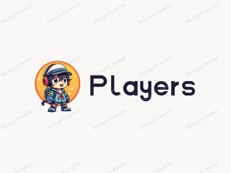 playful design features a vibrant combination of a stylized player and game character, incorporating elements of a sailor and a robot, all harmoniously blended with a clean background.