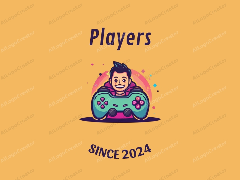 playful design features a vibrant array of colors, a stylized player and game character, combined with toy-like elements and a clean background.