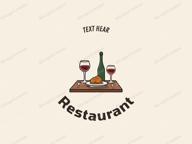 modern design features a stylized dining table with a menu, a red wine glass, and a gourmet plate, combined with a clean background.