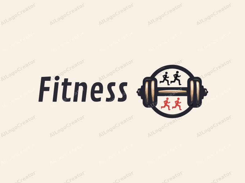 modern design features stylized dumbbells and running figures, combined with a clean background and a harmonious layout.