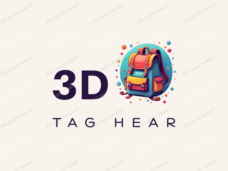 a modern design featuring 3D dynamic elements like colorful beads and a stylized backpack, combined with a clean background.