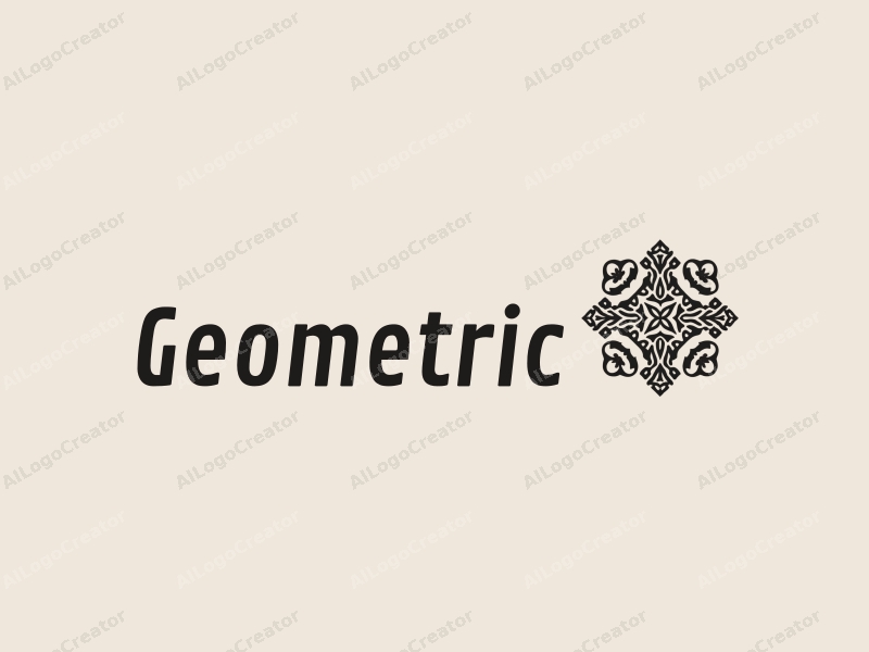 geometric design features a harmonious combination of squares and circles, incorporating stylized typography and icons, with a clean and minimalistic background.