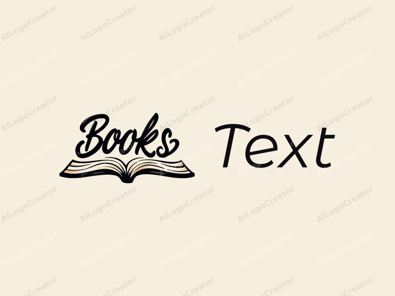 modern design features stylized text and font, an abstract representation of books and ink, combined with a clean background.