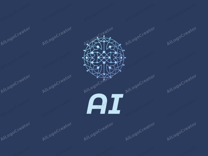 a modern design featuring abstract representations of intelligence and algorithms, intertwined data flow and neural network patterns, combined with a clean blue background.