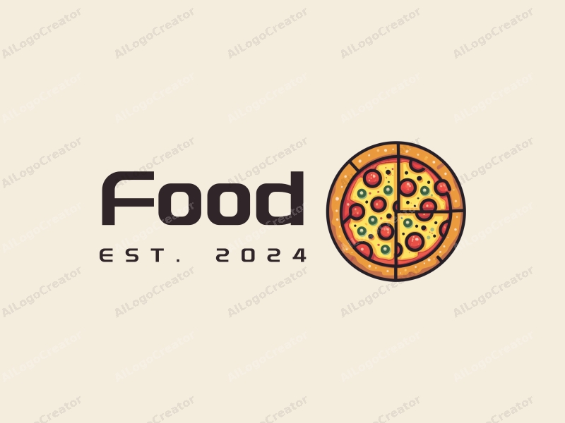 a modern design featuring a vibrant and colorful representation of a pizza and a burger, combined with a clean background and a harmonious layout.