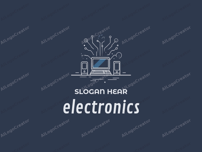 modern design features sleek electronic devices and a stylized computer silhouette, integrated with circuit and chip elements, combined with a clean background.