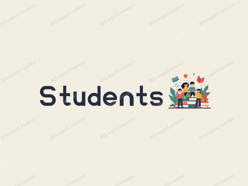 playful design features vibrant colors, stylized students and school elements, combined with books and dream motifs, set against a clean background.